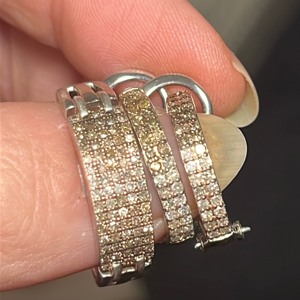 Diamond earrings and ring set size 10